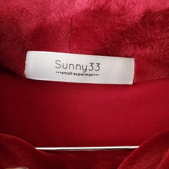 Sunny33 Autumn Bummer Burgundy Velour Sweater - Picture 4 of 5